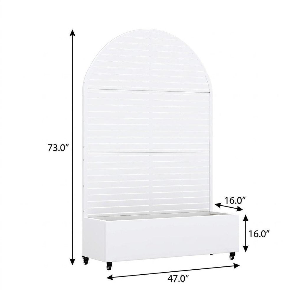 Set of Two White Striped Galvanized Metal Oval Planter Box — view 6