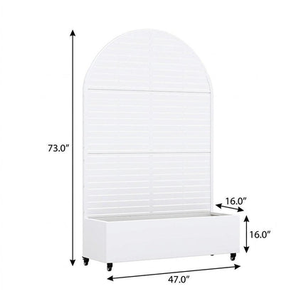 Set of Two White Striped Galvanized Metal Oval Planter Box