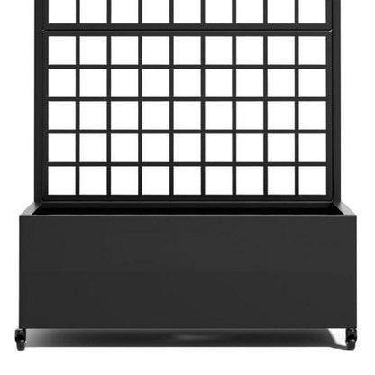 Set of Two Black Geometric Galvanized Metal Oval Planter Box HomeRoots