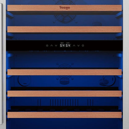 32" X 22" Silver and Black Metal Dual Compartment Wine Refrigerator HomeRoots