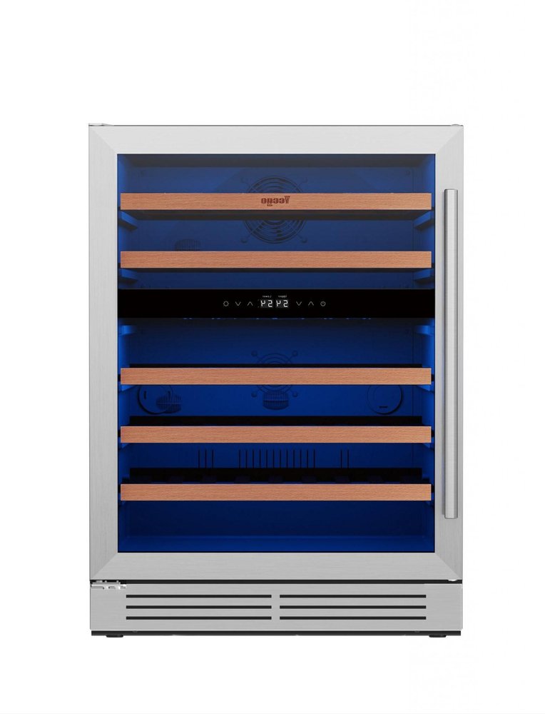 32" X 22" Silver and Black Metal Dual Compartment Wine Refrigerator HomeRoots