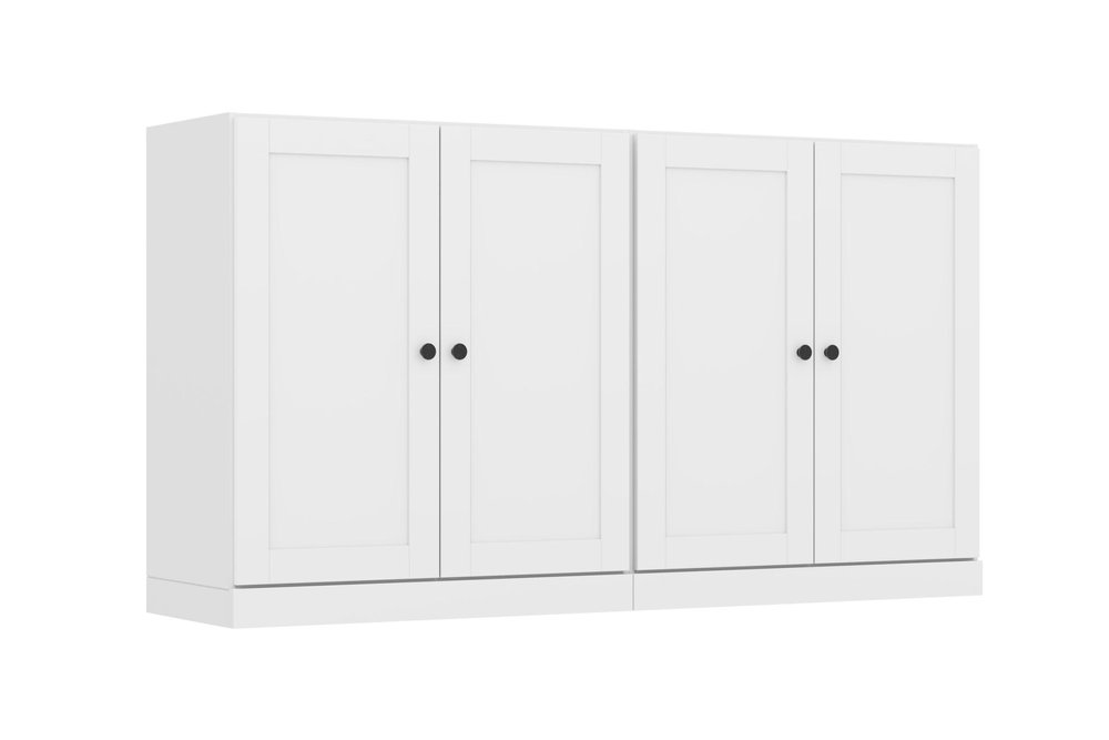 64" White Solid Wood Sideboard With Four Doors HomeRoots