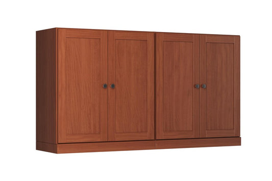 64" Coffee Solid Wood Sideboard With Four Doors