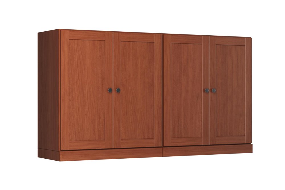 64" Coffee Solid Wood Sideboard With Four Doors — view 1
