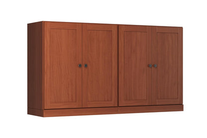 64" Coffee Solid Wood Sideboard With Four Doors HomeRoots