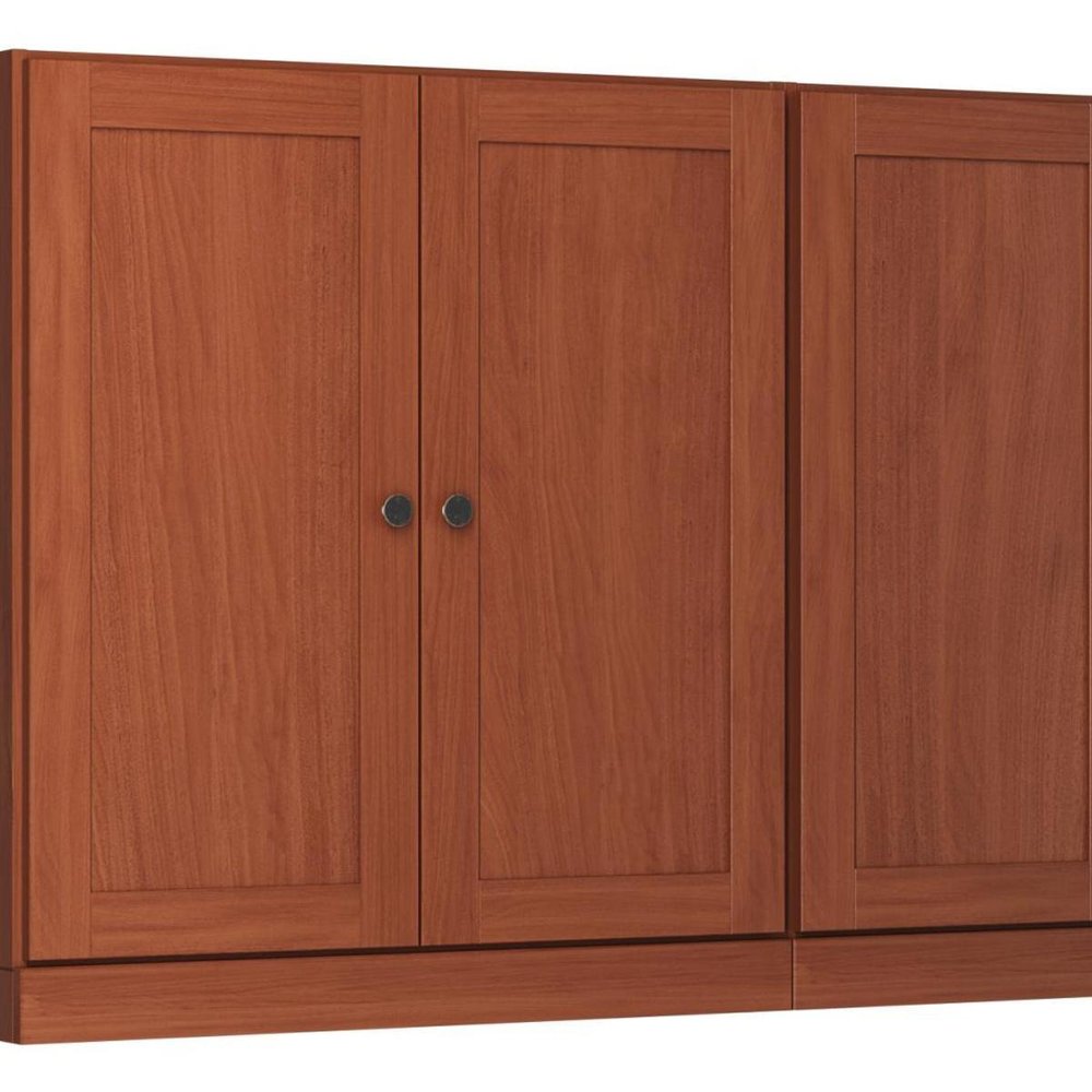 64" Coffee Solid Wood Sideboard With Four Doors — view 3