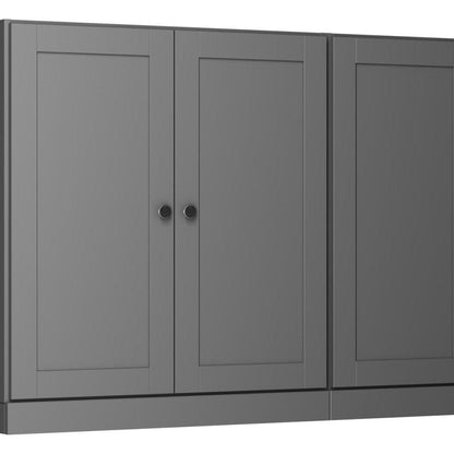 64" Gray Solid Wood Sideboard With Four Doors HomeRoots