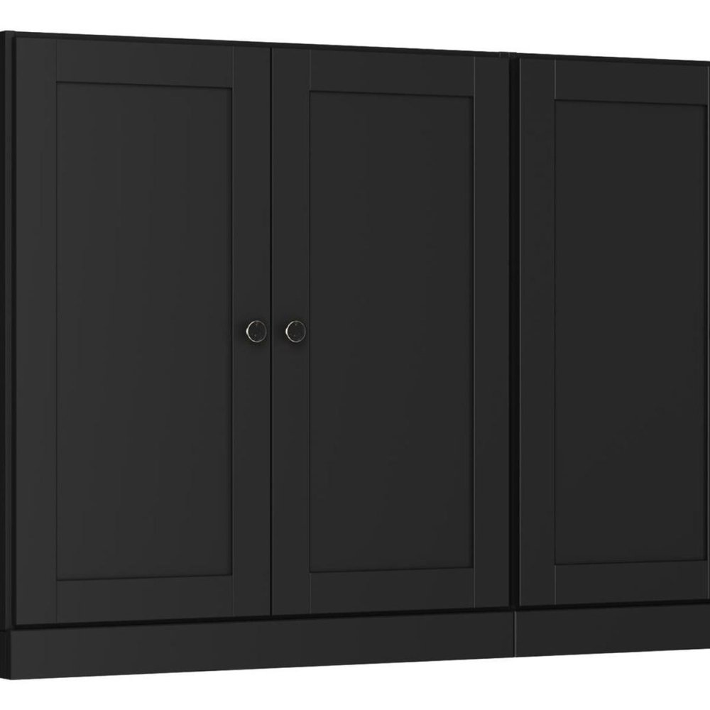 64" Black Solid Wood Sideboard With Four Doors