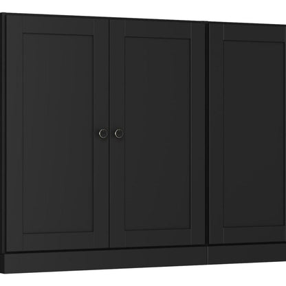 64" Black Solid Wood Sideboard With Four Doors