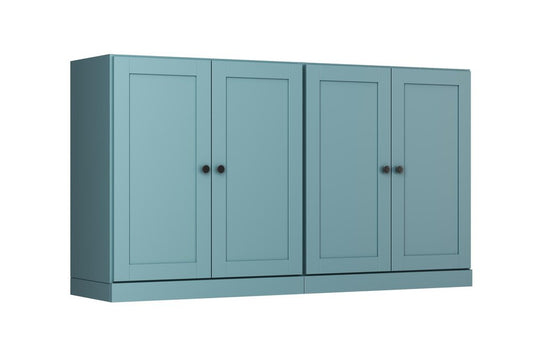64" Aqua Solid Wood Sideboard With Four Doors