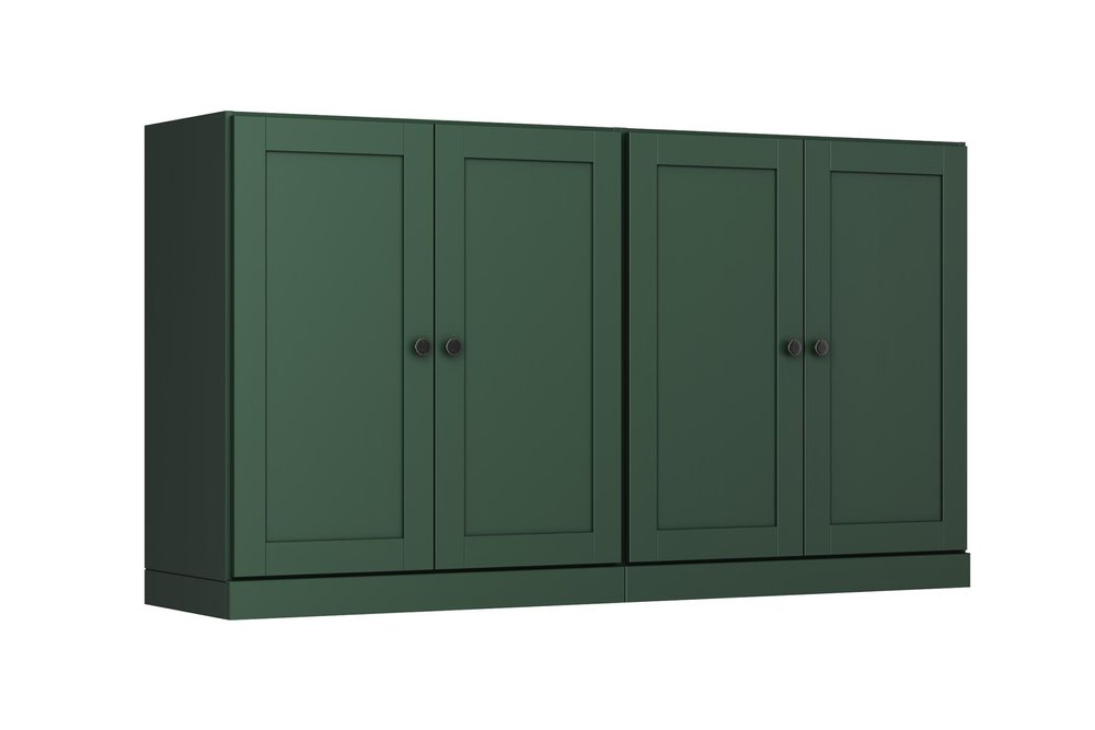 64" Green Solid Wood Sideboard With Four Doors — view 1