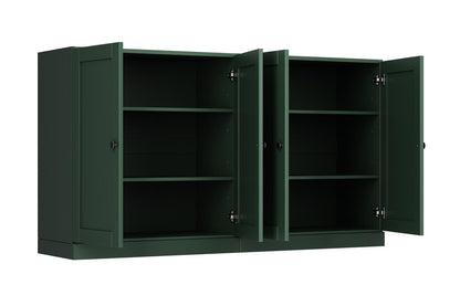64" Green Solid Wood Sideboard With Four Doors