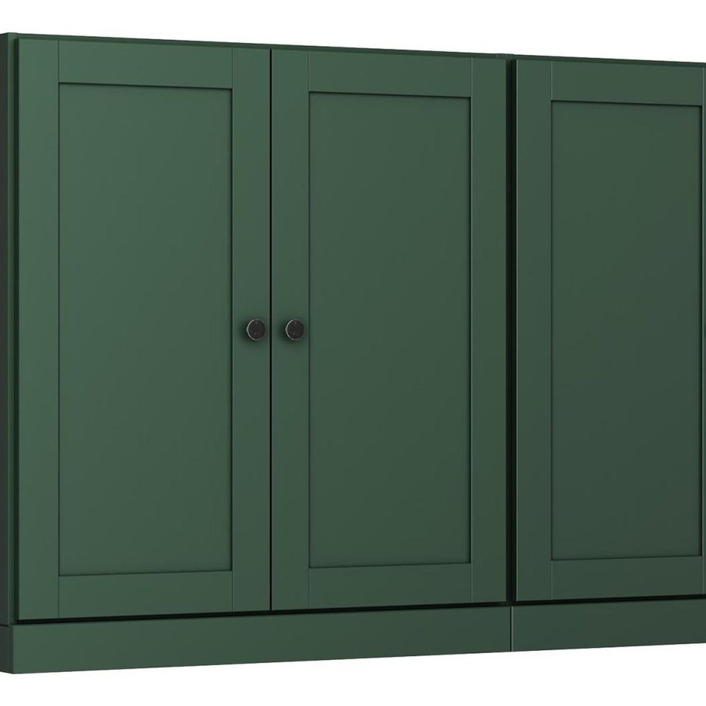 64" Green Solid Wood Sideboard With Four Doors — view 3