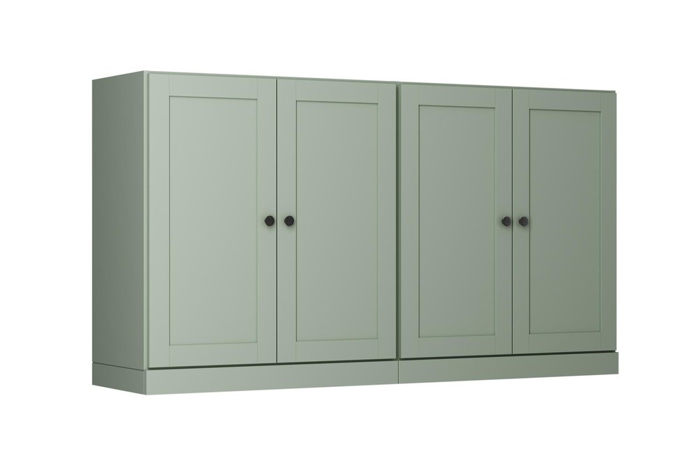 64" Sage Solid Wood Sideboard With Four Doors — view 1