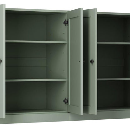 64" Sage Solid Wood Sideboard With Four Doors