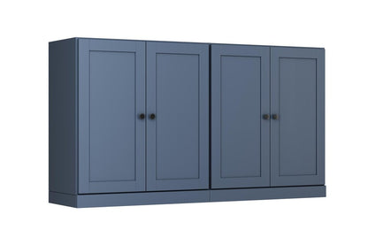 64" French Blue Solid Wood Sideboard With Four Doors HomeRoots