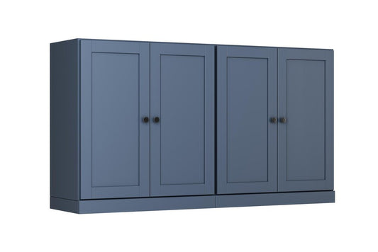 64" French Blue Solid Wood Sideboard With Four Doors