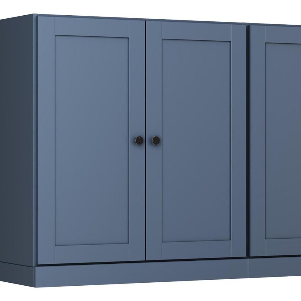 64" French Blue Solid Wood Sideboard With Four Doors HomeRoots