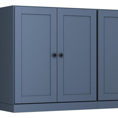 64" French Blue Solid Wood Sideboard With Four Doors HomeRoots