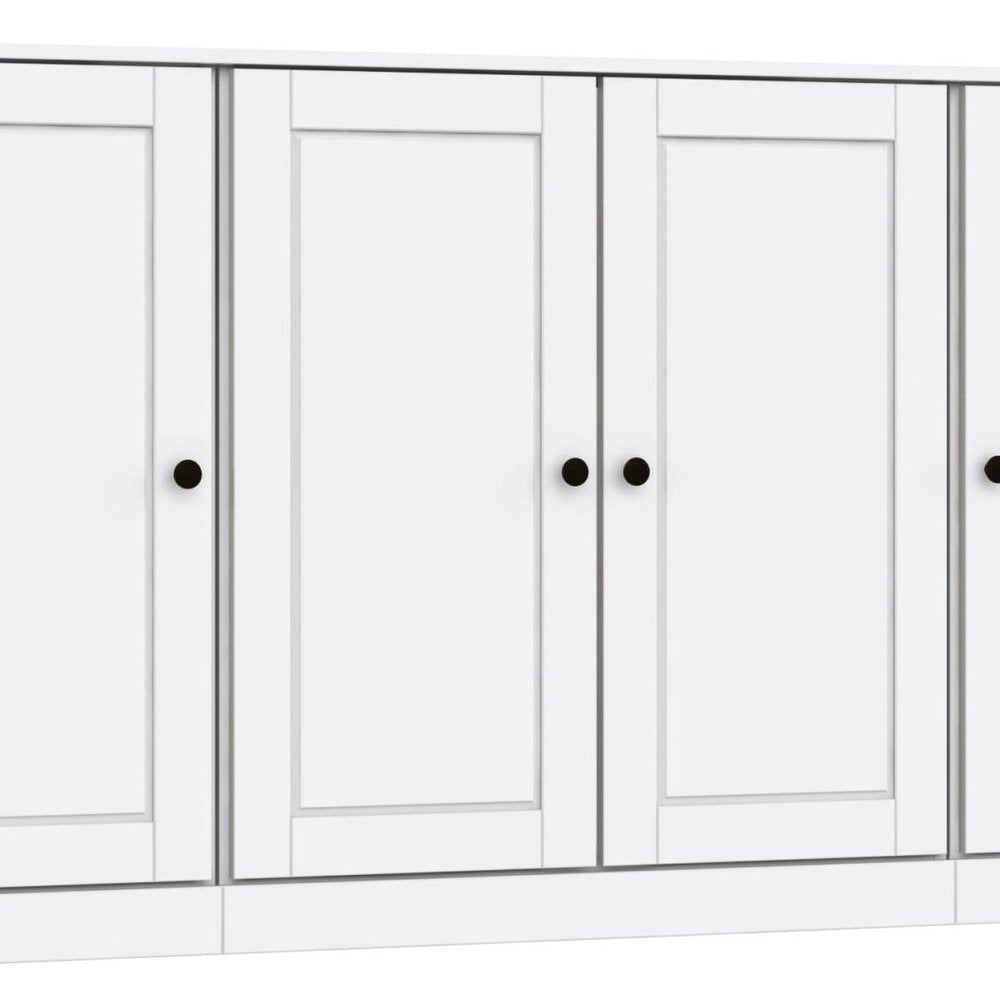 65" White Solid Wood Sideboard With Four Glass Doors — view 2