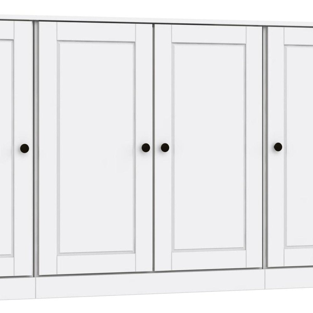 65" White Solid Wood Sideboard With Four Glass Doors — view 3