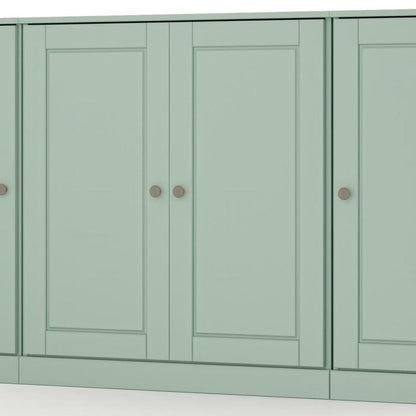 65" Sage Solid Wood Sideboard With Four Glass Doors