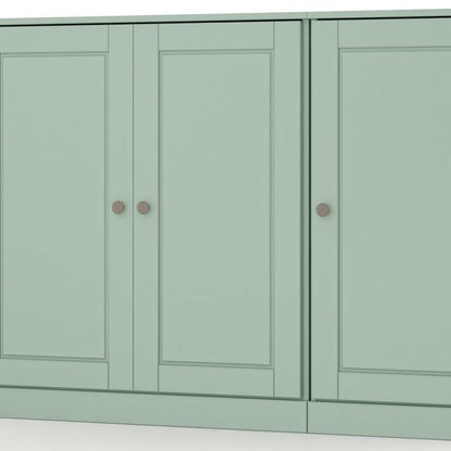 65" Sage Solid Wood Sideboard With Four Glass Doors