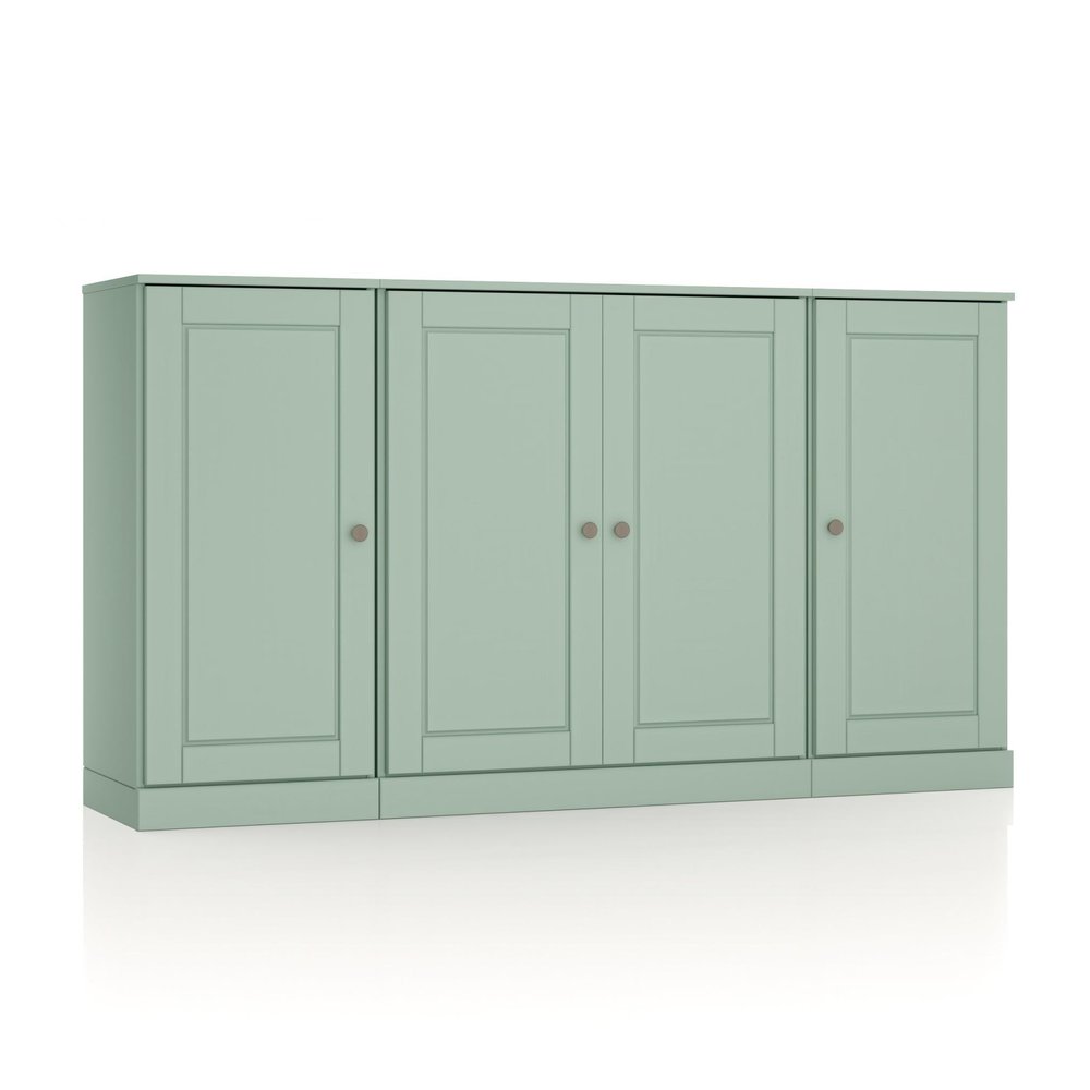 65" Sage Solid Wood Sideboard With Four Glass Doors — view 5