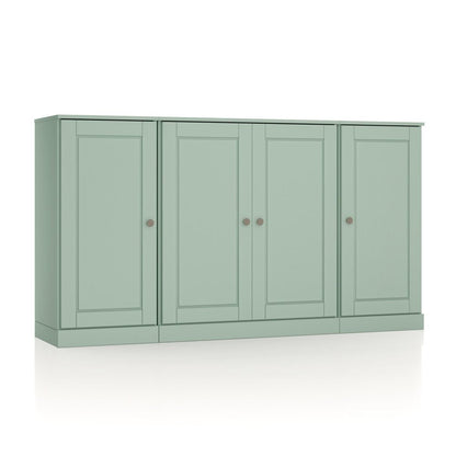65" Sage Solid Wood Sideboard With Four Glass Doors