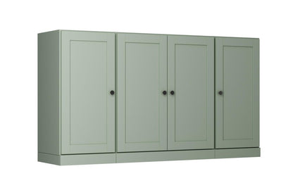 65" Sage Solid Wood Sideboard With Four Glass Doors HomeRoots