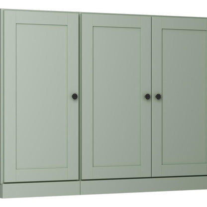 65" Sage Solid Wood Sideboard With Four Glass Doors HomeRoots