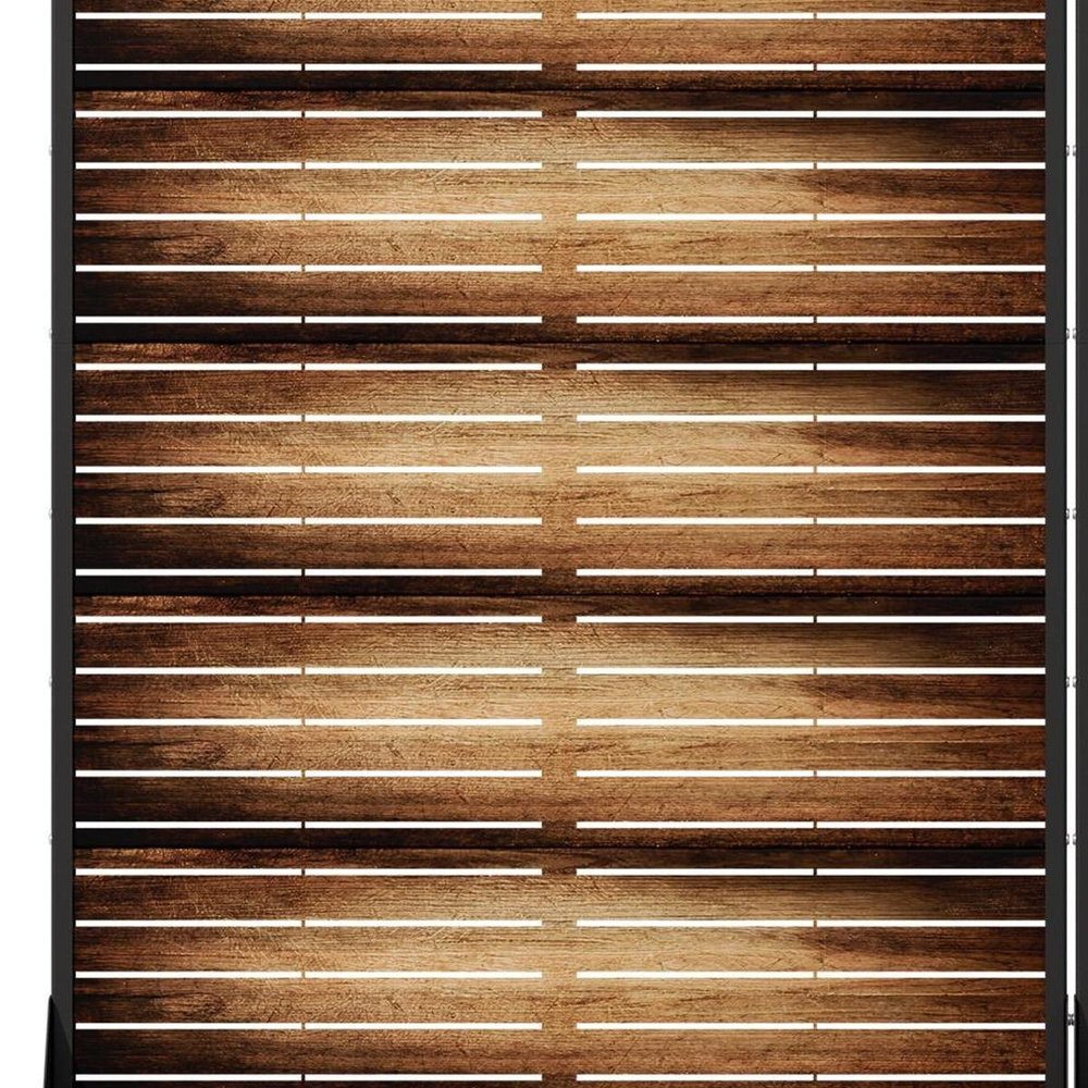 72" Brown Steel Six Panel Outdoor Privacy Screen HomeRoots
