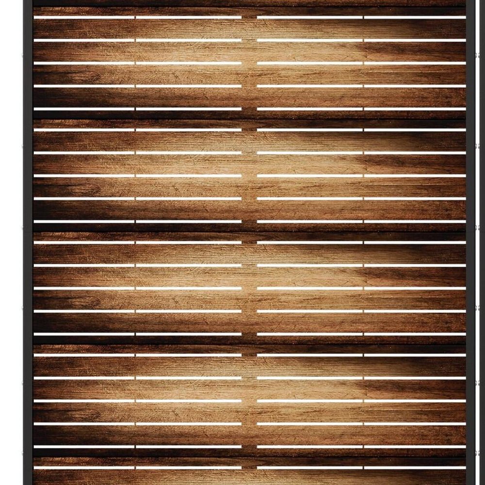72" Brown Steel Six Panel Outdoor Privacy Screen — view 3