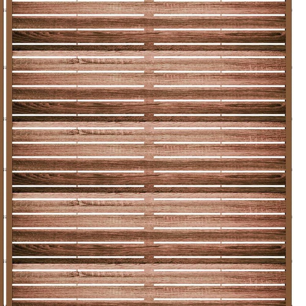 72" Brown Steel Six Panel Outdoor Privacy Screen — view 2