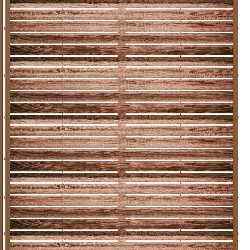 72" Brown Steel Six Panel Outdoor Privacy Screen — view 3