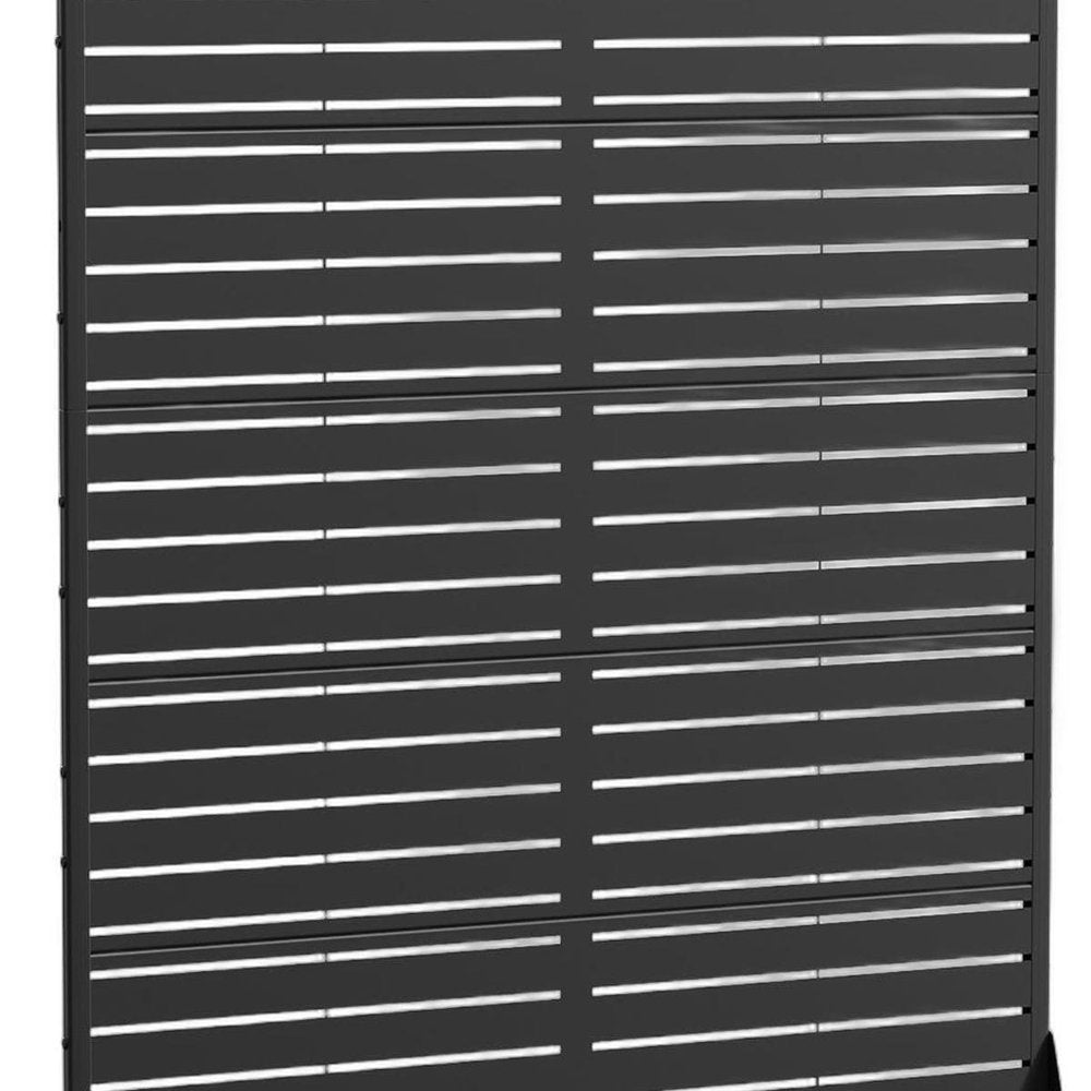 Set Of Two Black Abstract Steel 12 Outdoor Privacy Screen HomeRoots