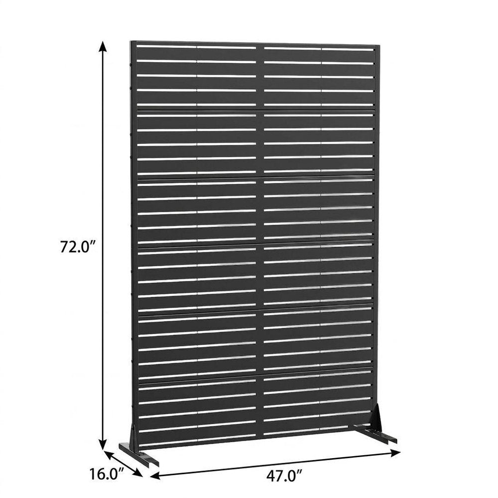 Set Of Two Black Abstract Steel 12 Outdoor Privacy Screen HomeRoots