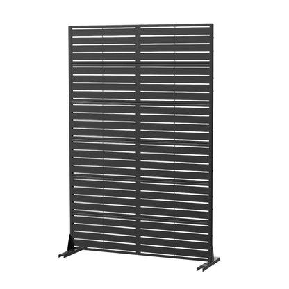 Set Of Two Black Abstract Steel 12 Outdoor Privacy Screen