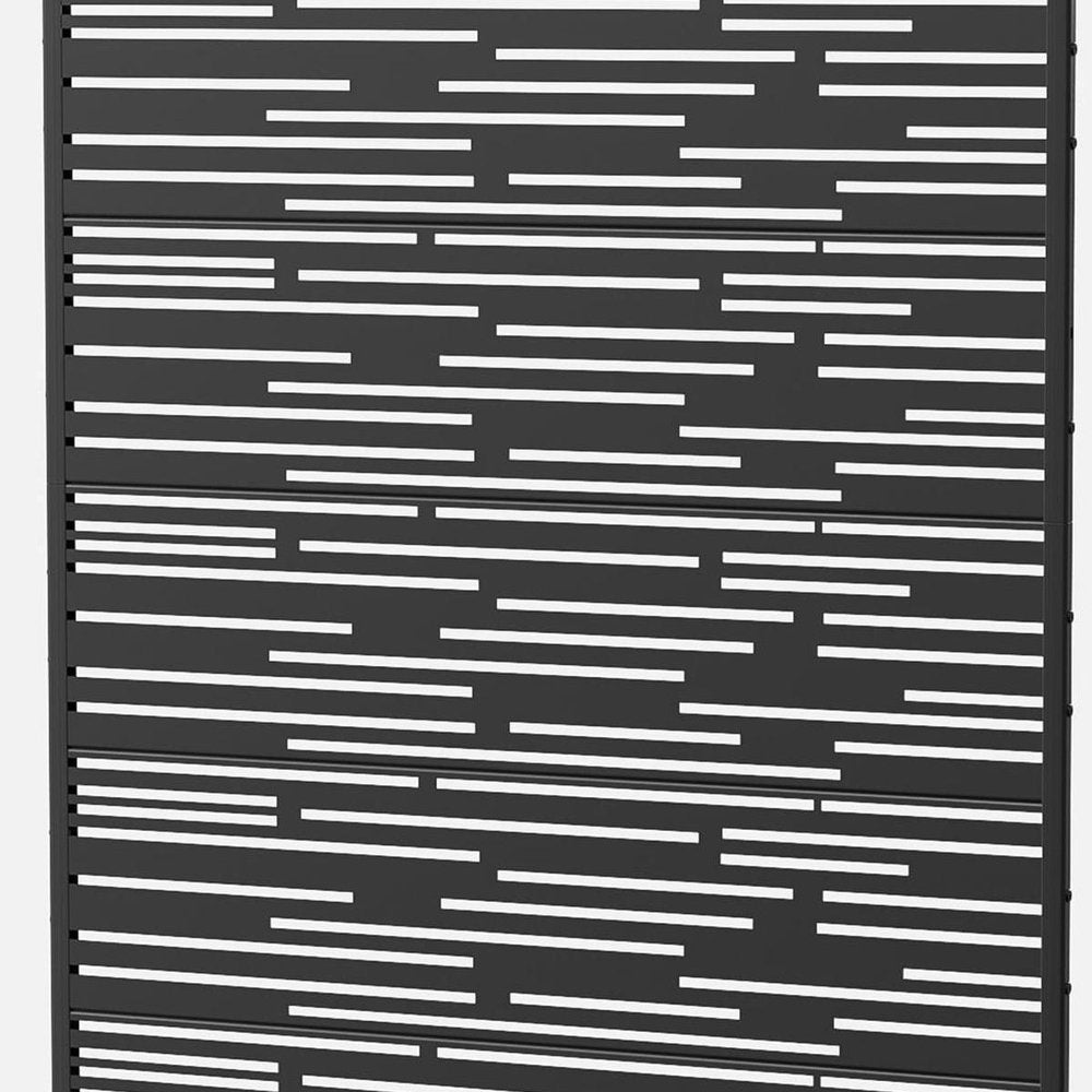 72" Black Metal 12 Panel Outdoor Privacy Screen — view 5