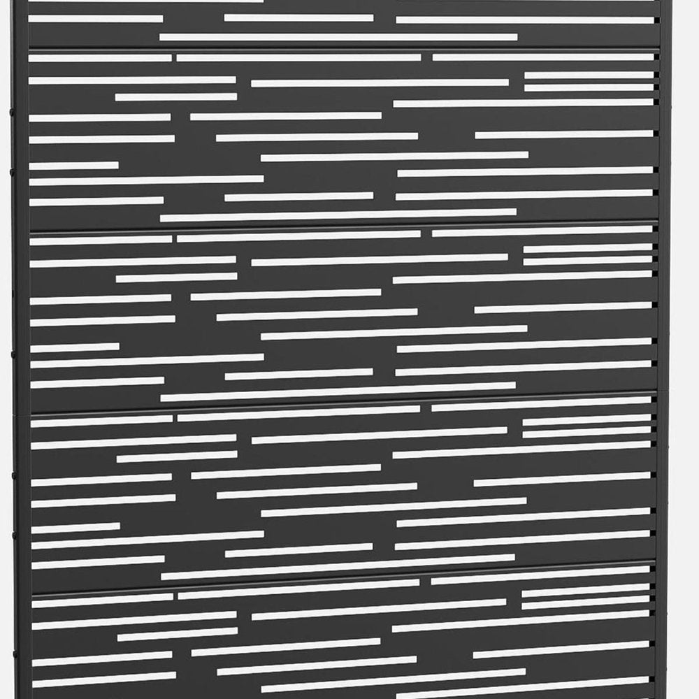 72" Black Metal 12 Panel Outdoor Privacy Screen — view 1