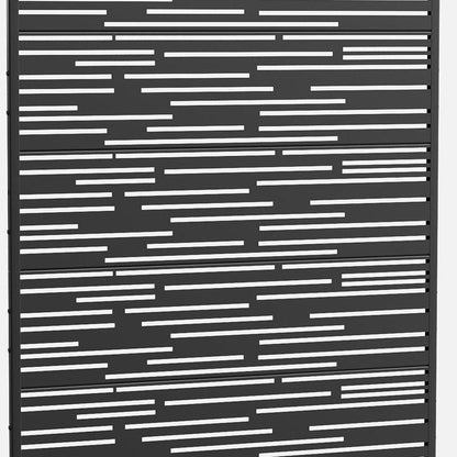 72" Black Metal 12 Panel Outdoor Privacy Screen HomeRoots