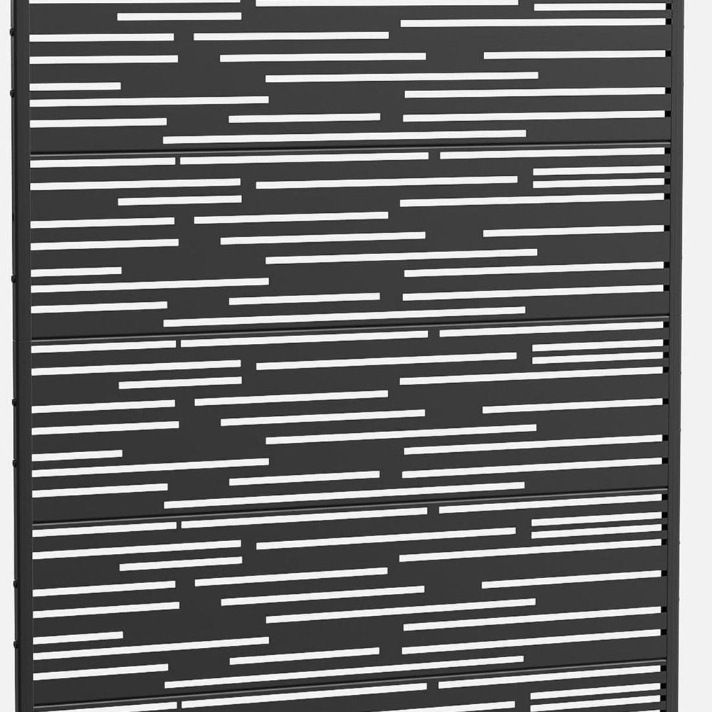 72" Black Metal 12 Panel Outdoor Privacy Screen HomeRoots