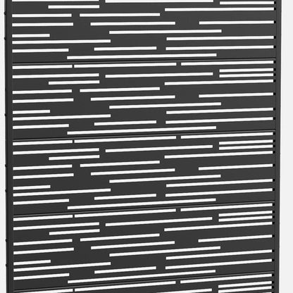 72" Black Metal 12 Panel Outdoor Privacy Screen