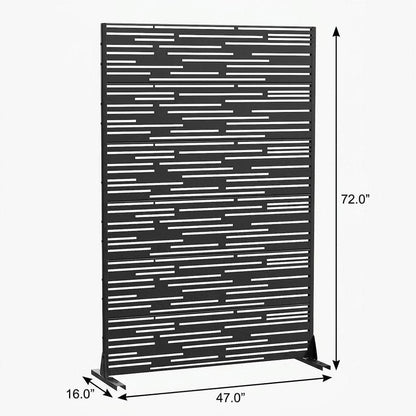 72" Black Metal 12 Panel Outdoor Privacy Screen