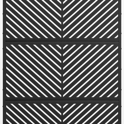 Set Of Two Black Abstract Steel Six Panel Outdoor Privacy Screen HomeRoots