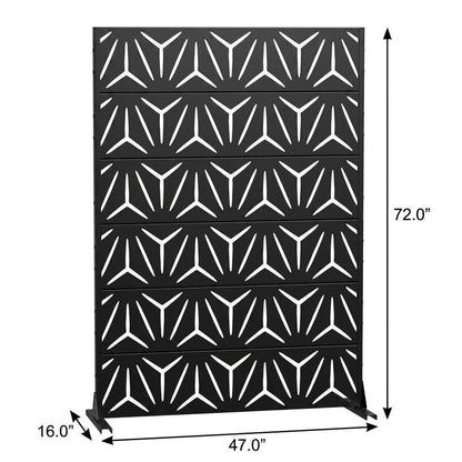 Set Of Two Black Abstract Steel 12 Outdoor Privacy Screen HomeRoots