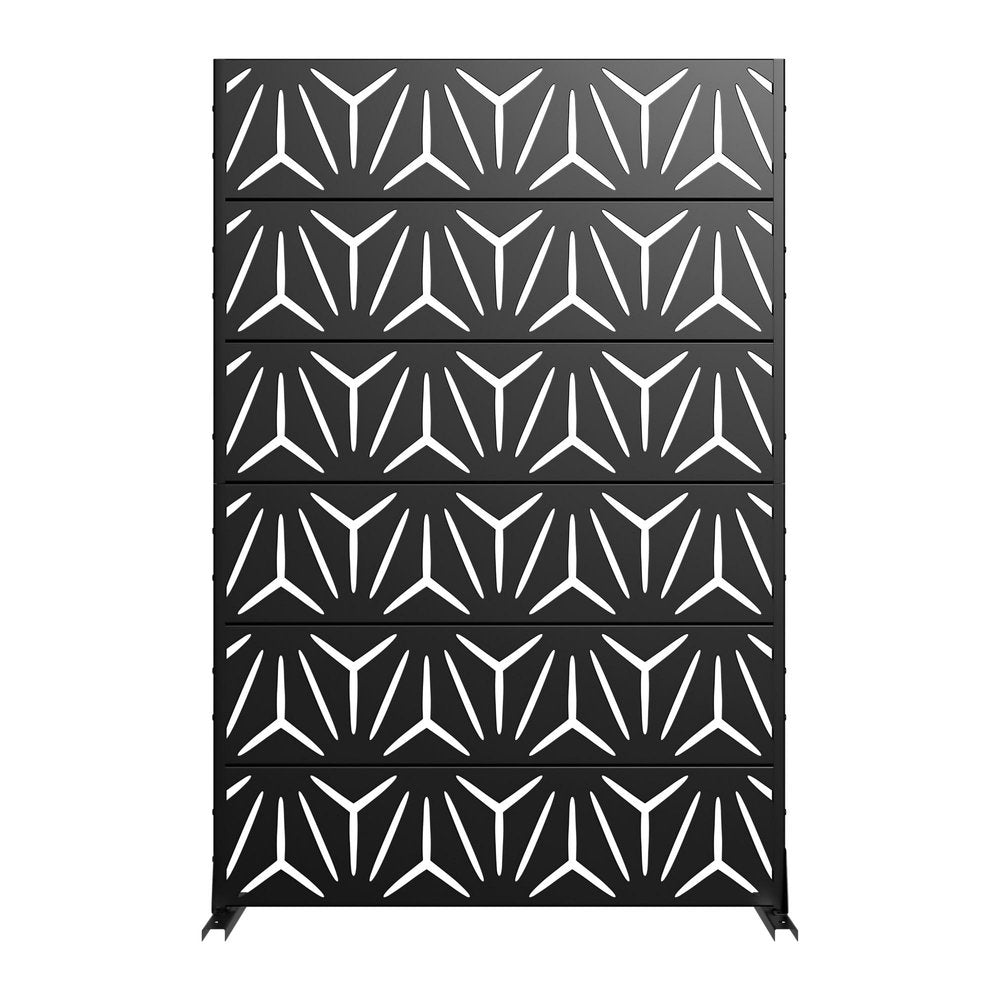 Set Of Two Black Abstract Steel 12 Outdoor Privacy Screen — view 2