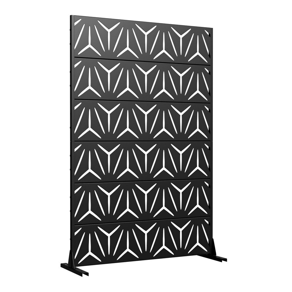 Set Of Two Black Abstract Steel 12 Outdoor Privacy Screen HomeRoots