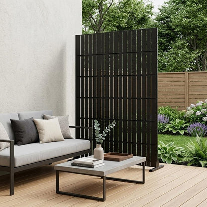 Set Of Two Black Abstract Steel 12 Outdoor Privacy Screen HomeRoots