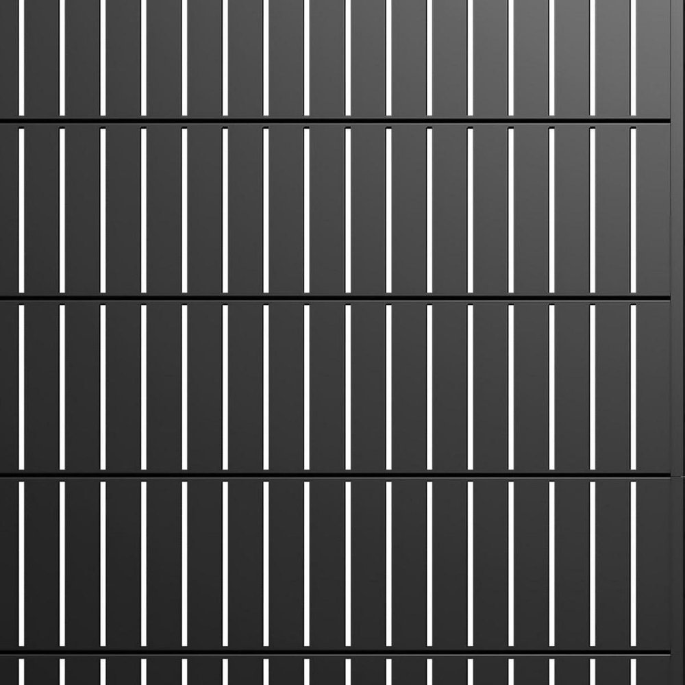 Set Of Two Black Abstract Steel 12 Outdoor Privacy Screen